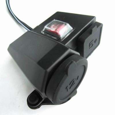 Waterproof LED 12-24V 3.1A Motorcycle Car Dual USB Power Charger Port Socket USA