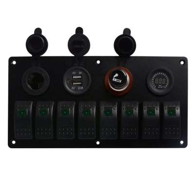 Marine Boat Rocker Switch Panel 8 Gang With Double USB