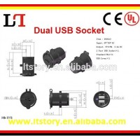 12v usb socket panel mount, 12v usb socket, usb socket